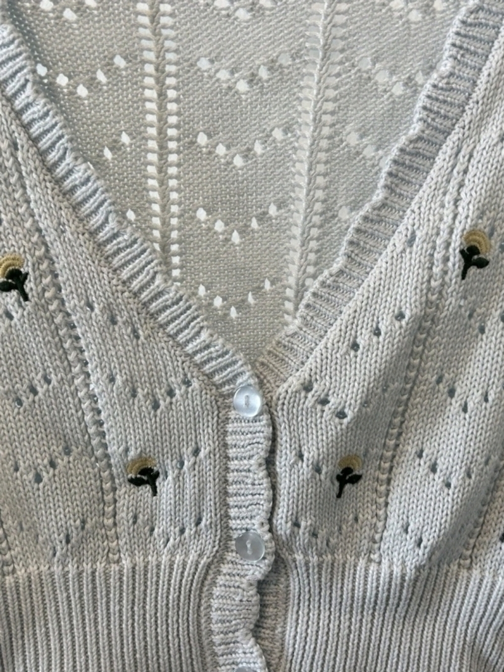 Wild Fable Light Blje Open-Knit Short Cardigan - Picture 3 of 5